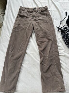 Corduroy mid rise wide leg pants